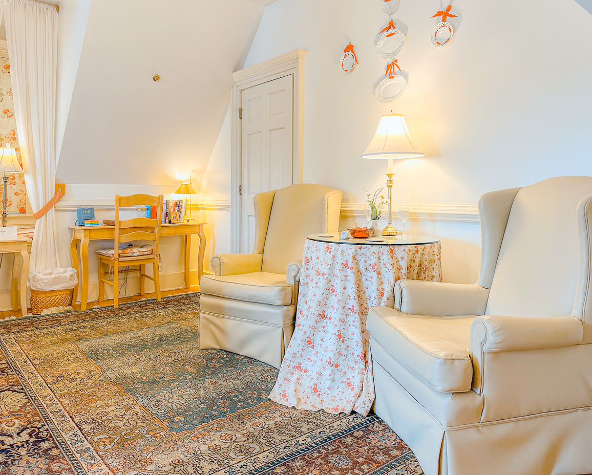 First image of the sitting area in the Dovecote Room.