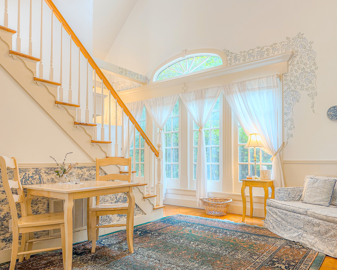 Second image of the staircase leading to the upstairs loft of the Hayloft Cottage.