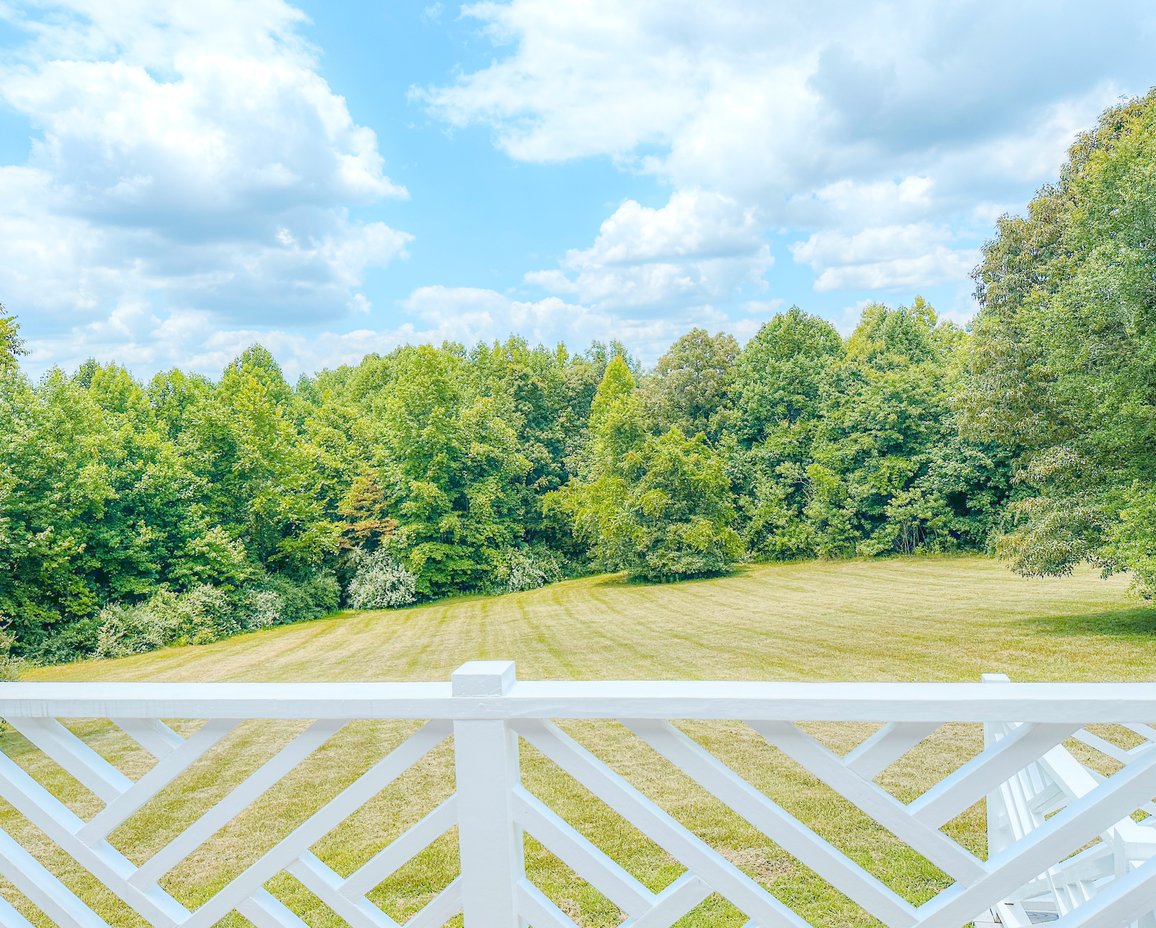 The view from the private back deck at the Springhouse Cottage.