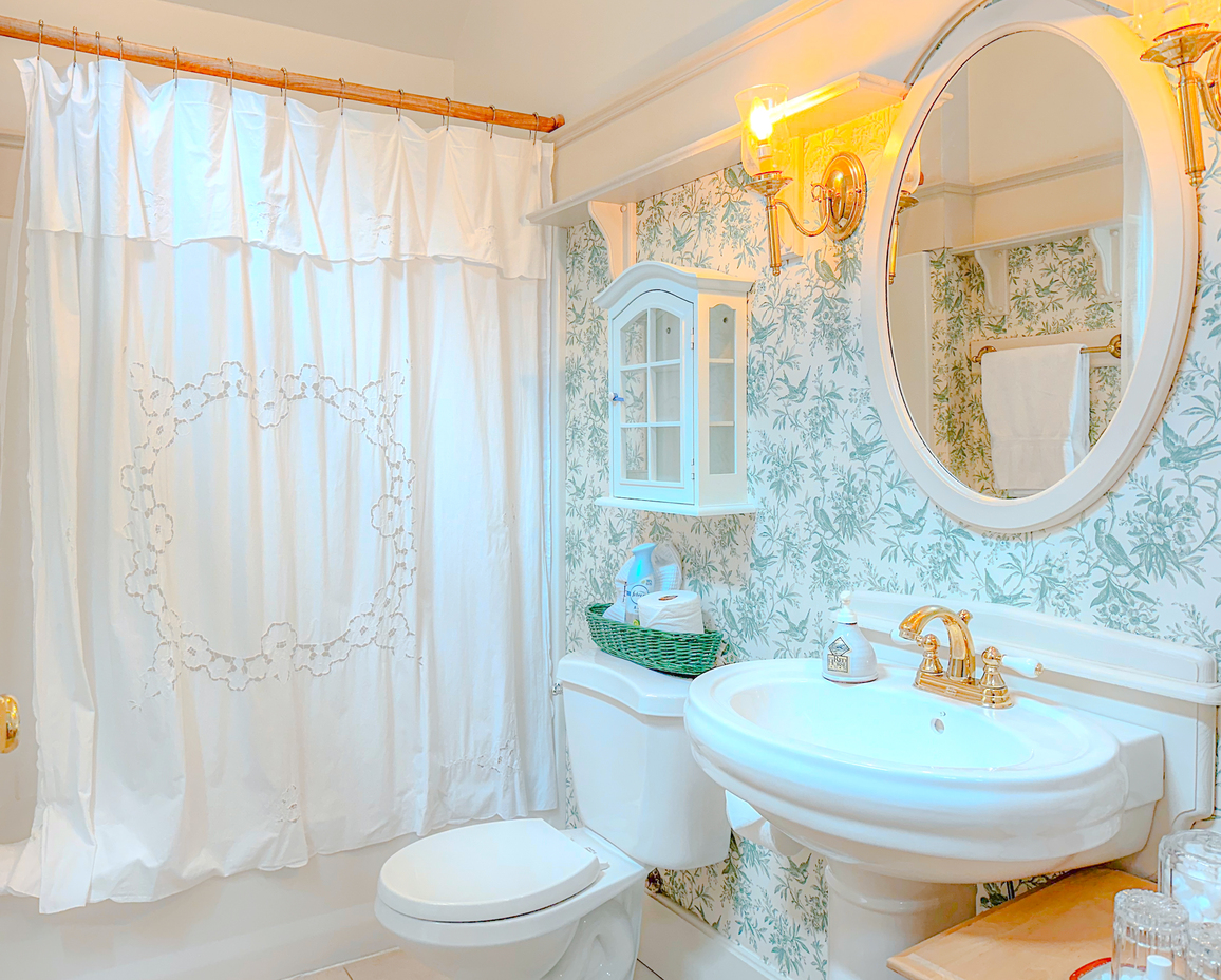 Image of the bathroom in the Springhouse Cottage.