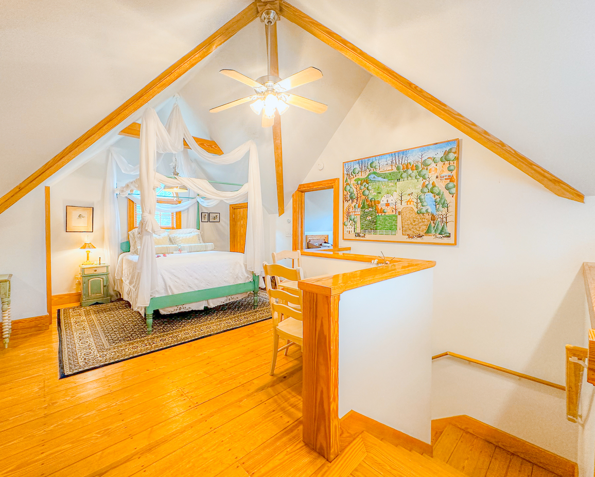 Image of the Stables Cottage Stairway and Bed